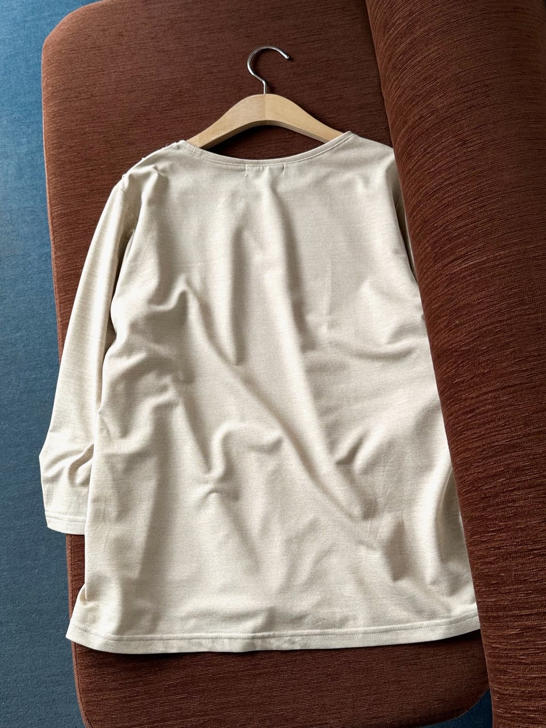 Hige gauge panel design 3/4 sleeve top 상품이미지5