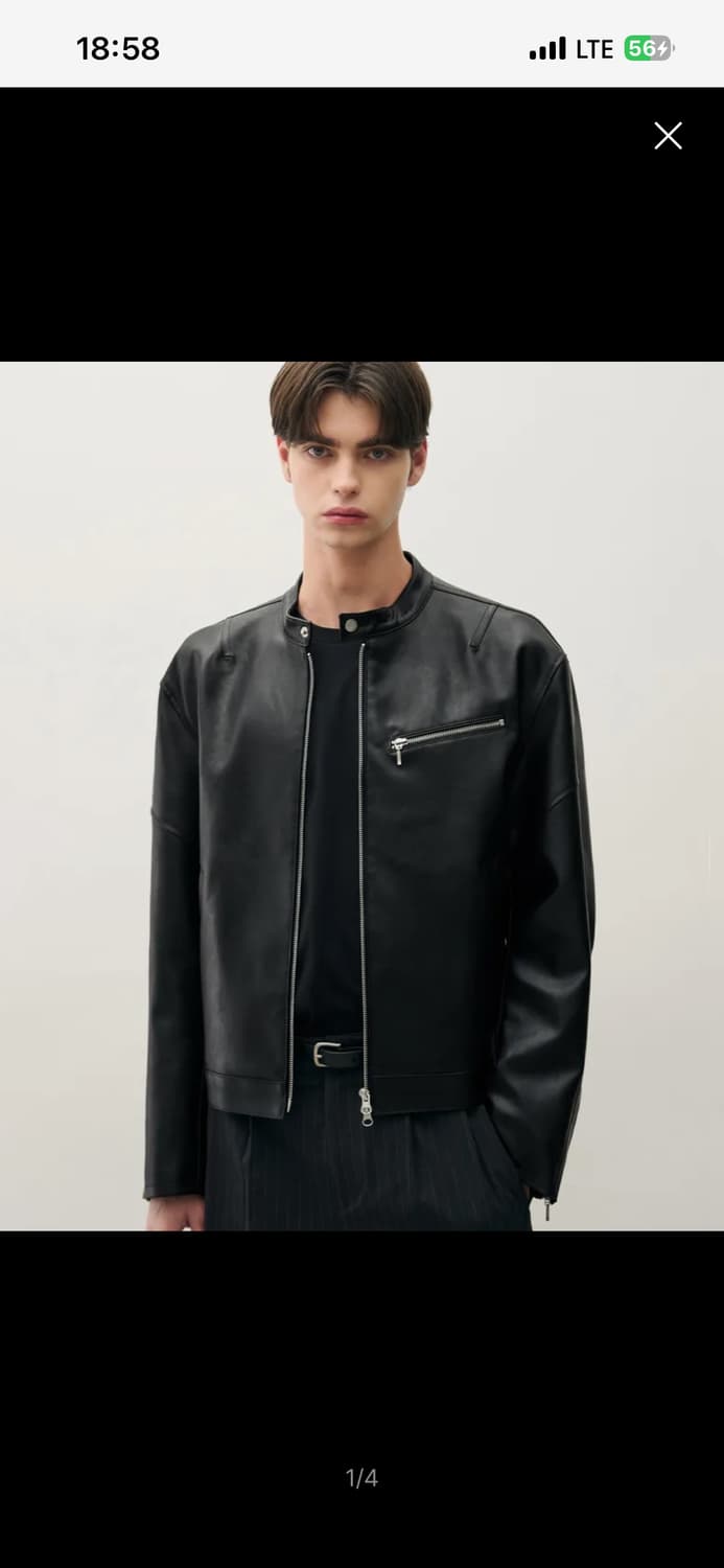 바이커 싱글 레더 자켓 L 상품이미지1