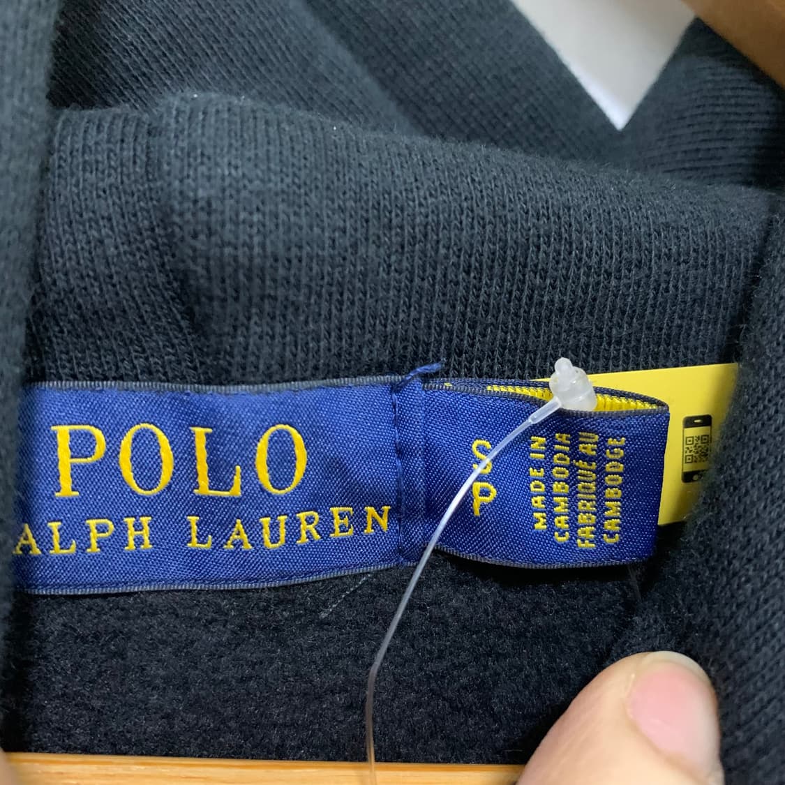 폴로 랄프로렌 블랙 빈티지 세미크롭 후드티 여성 S 상품이미지3