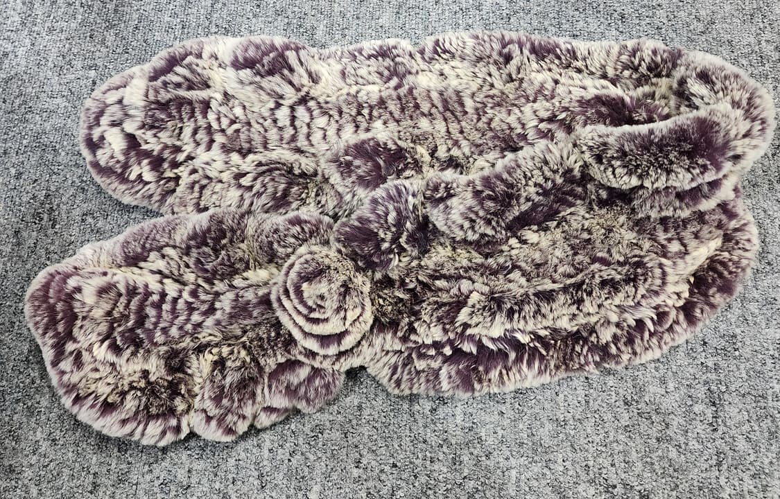 아놀드바시니 빈티지 로즈 렉스 토끼털 퍼 머플러 목도리 상품이미지2