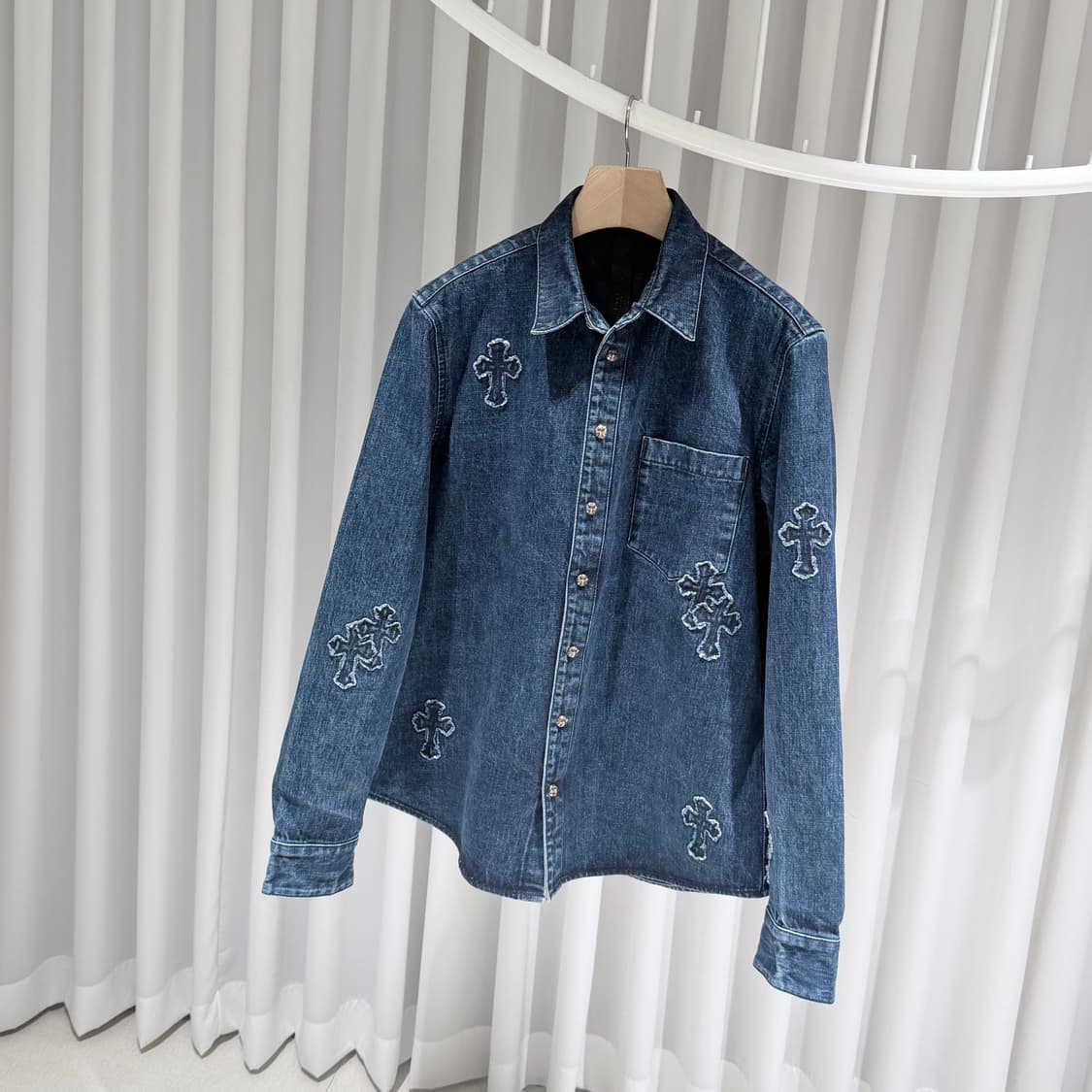 (A+/XL) / 크롬하츠 패치 에토르 데님 청 셔츠 상품이미지2