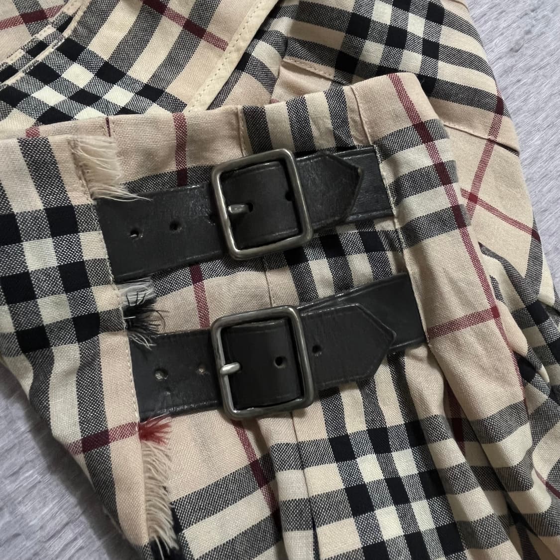 버버리 체크 랩 스커트 uk8 상품이미지2