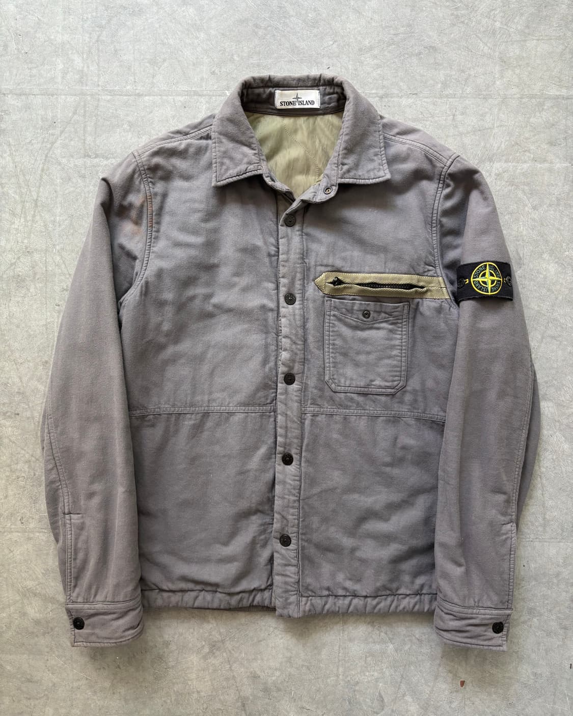 Stone Island 스톤아일랜드 차콜 컬러 와펜 셔츠 자켓 상품이미지1