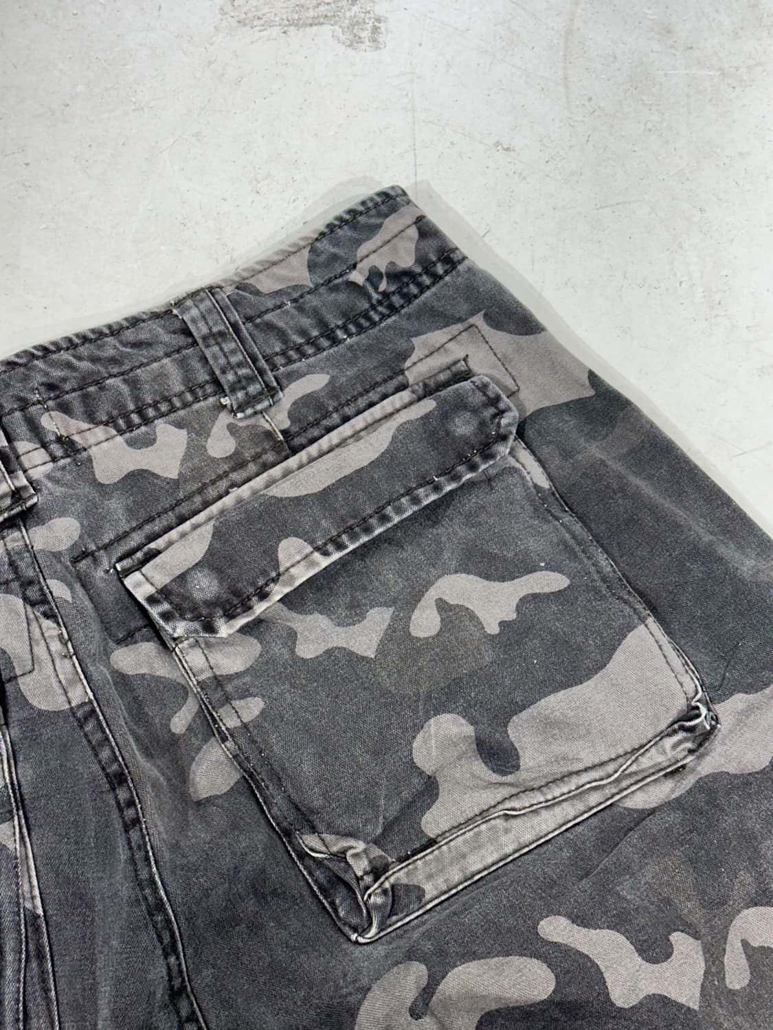 빈티지 그레이 밀리터리 카모 와이드 카고 팬츠 L 상품이미지6