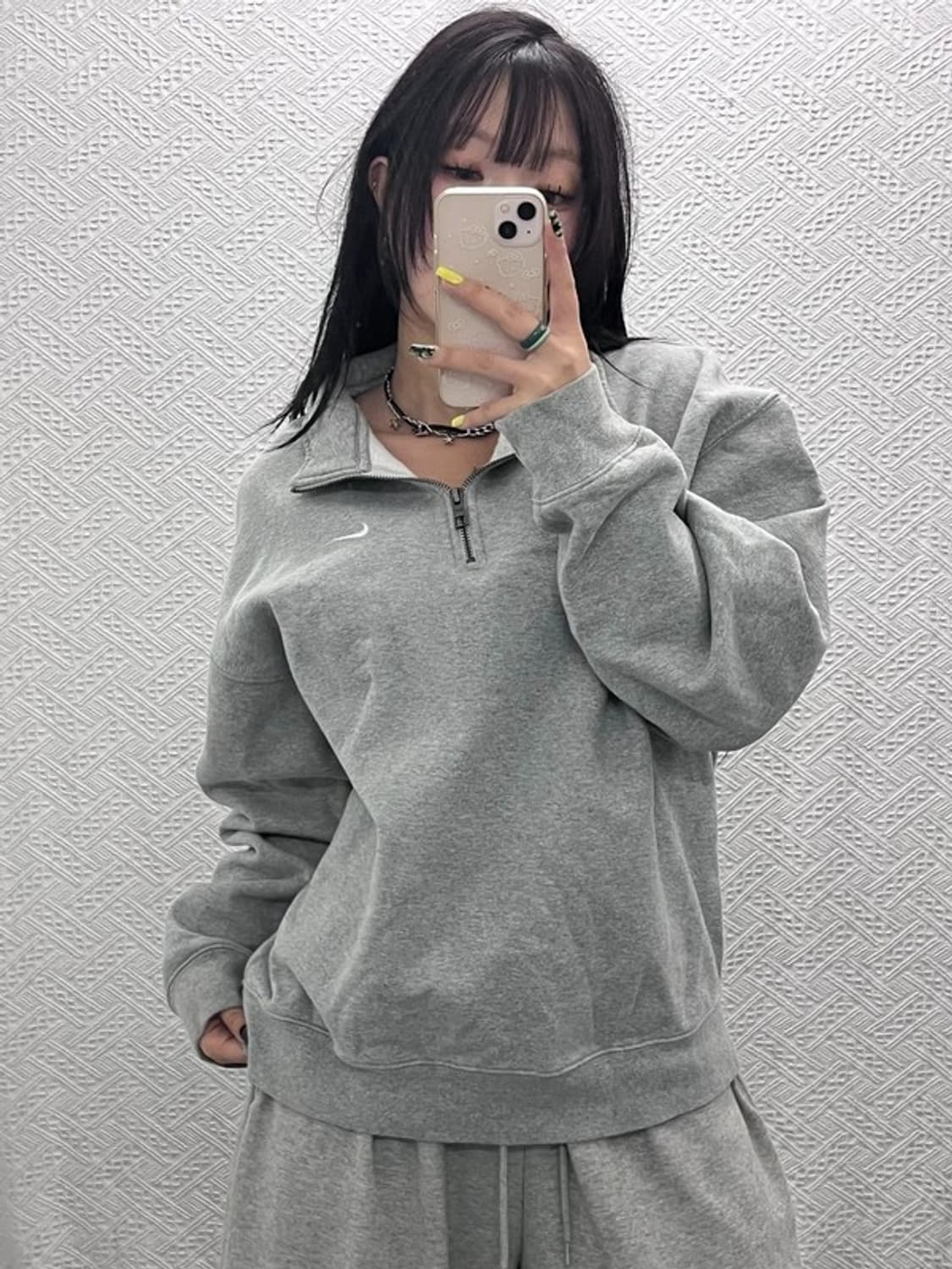 나이키 빈티지 캐주얼 반집업 기모 맨투맨 스웻셔츠 L C07482 상품이미지1