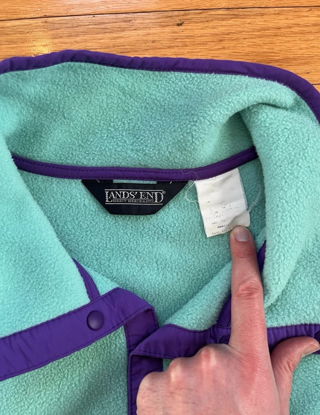 90S Land End 신칠라 풀오버 L 판매합니다 상품이미지5