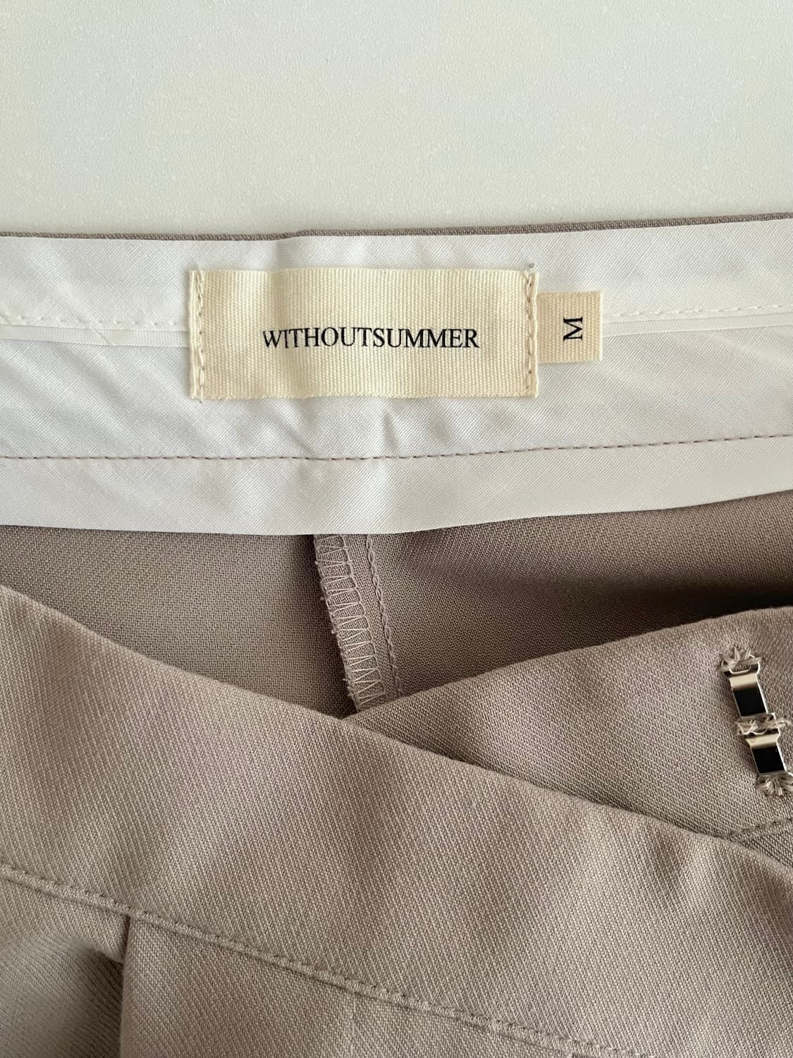 M) 위드아웃썸머 투핀턱 와이드 슬랙스 베이지 상품이미지4
