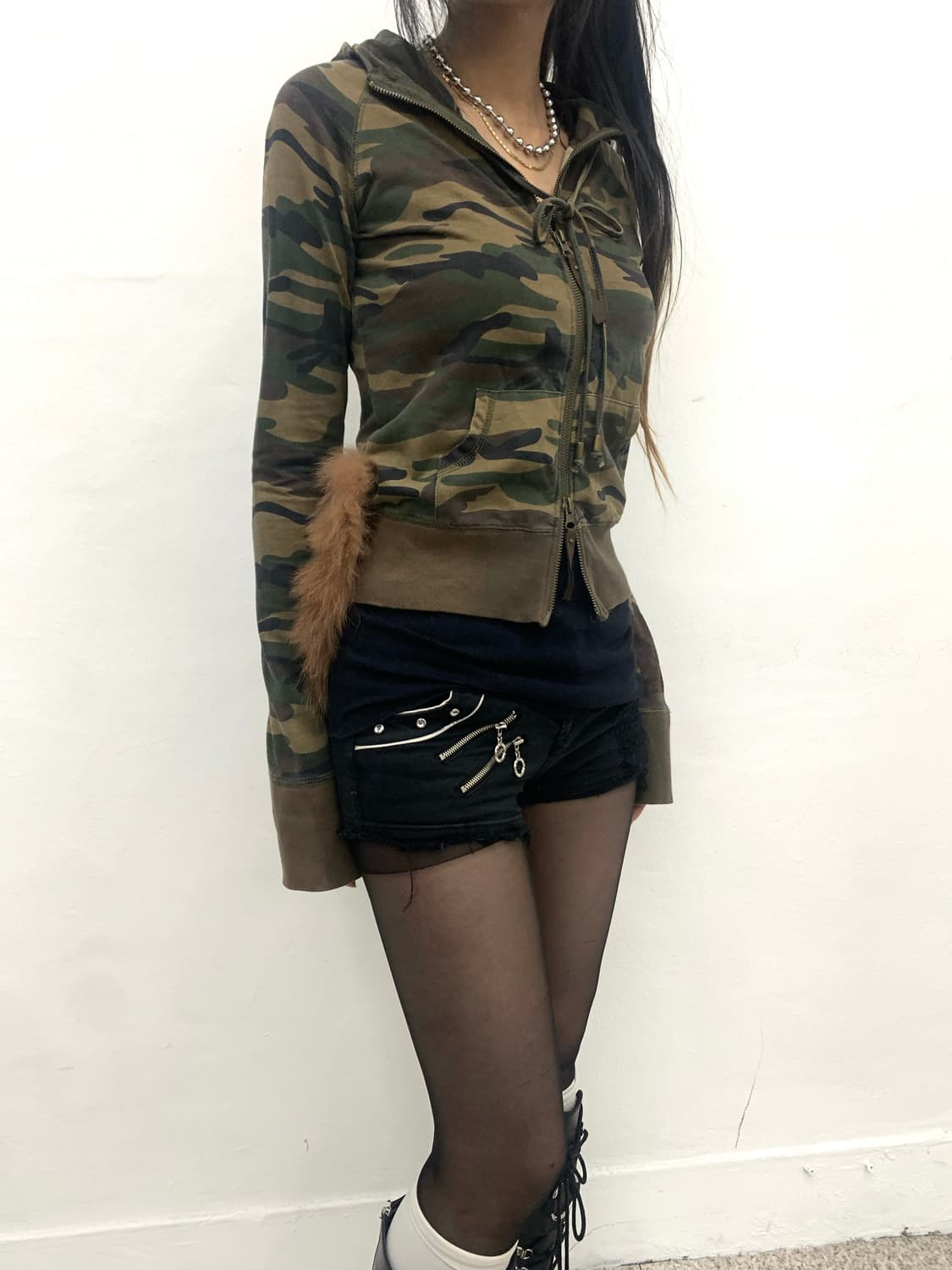 G.O.A 00s fur slim fit camo hoodie 상품이미지10