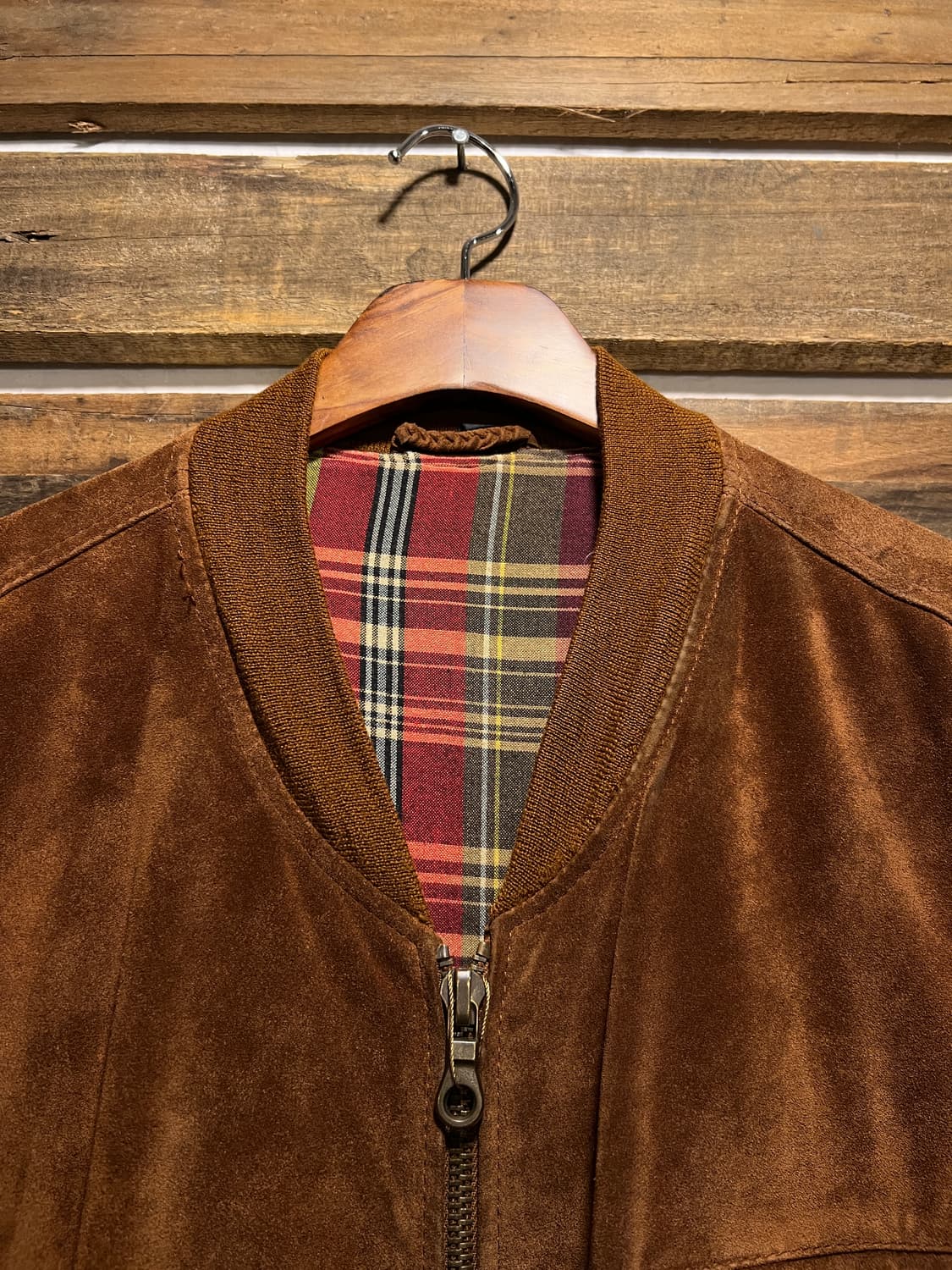 [L]90's USA 빈티지 오버핏 스웨이드 블루종 봄버 자켓 상품이미지2