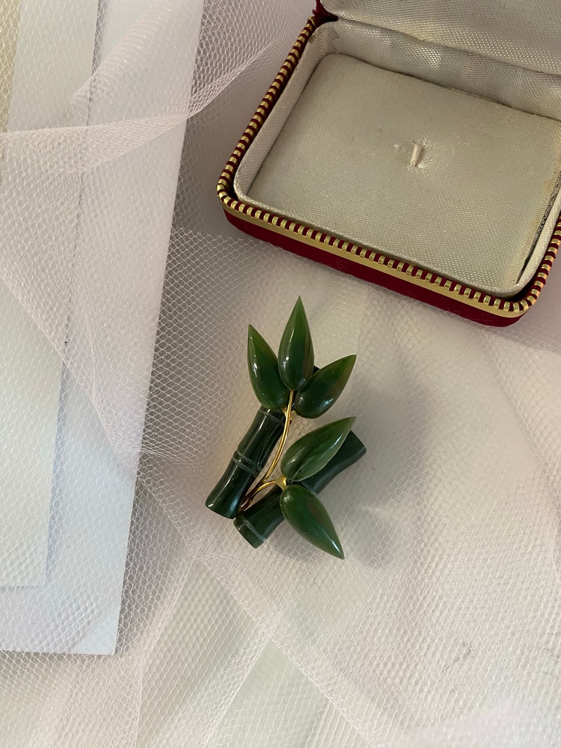 대만 옥 비취 대나무 브로치 상품이미지6