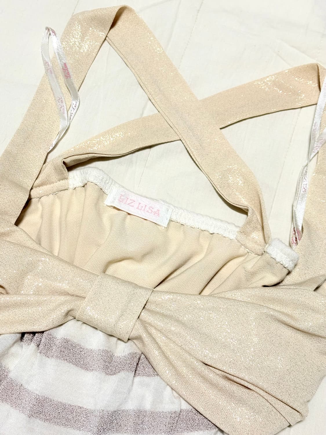 리즈리사 빅리본 스트라이프 나시 슬리브리스 라떼갸루 로걀 히메갸루 상품이미지2