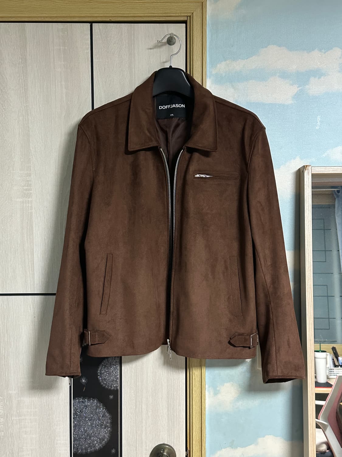 (2XL) 도프제이슨 풀업 스웨이드 클래식 싱글 자켓 모카 상품이미지2