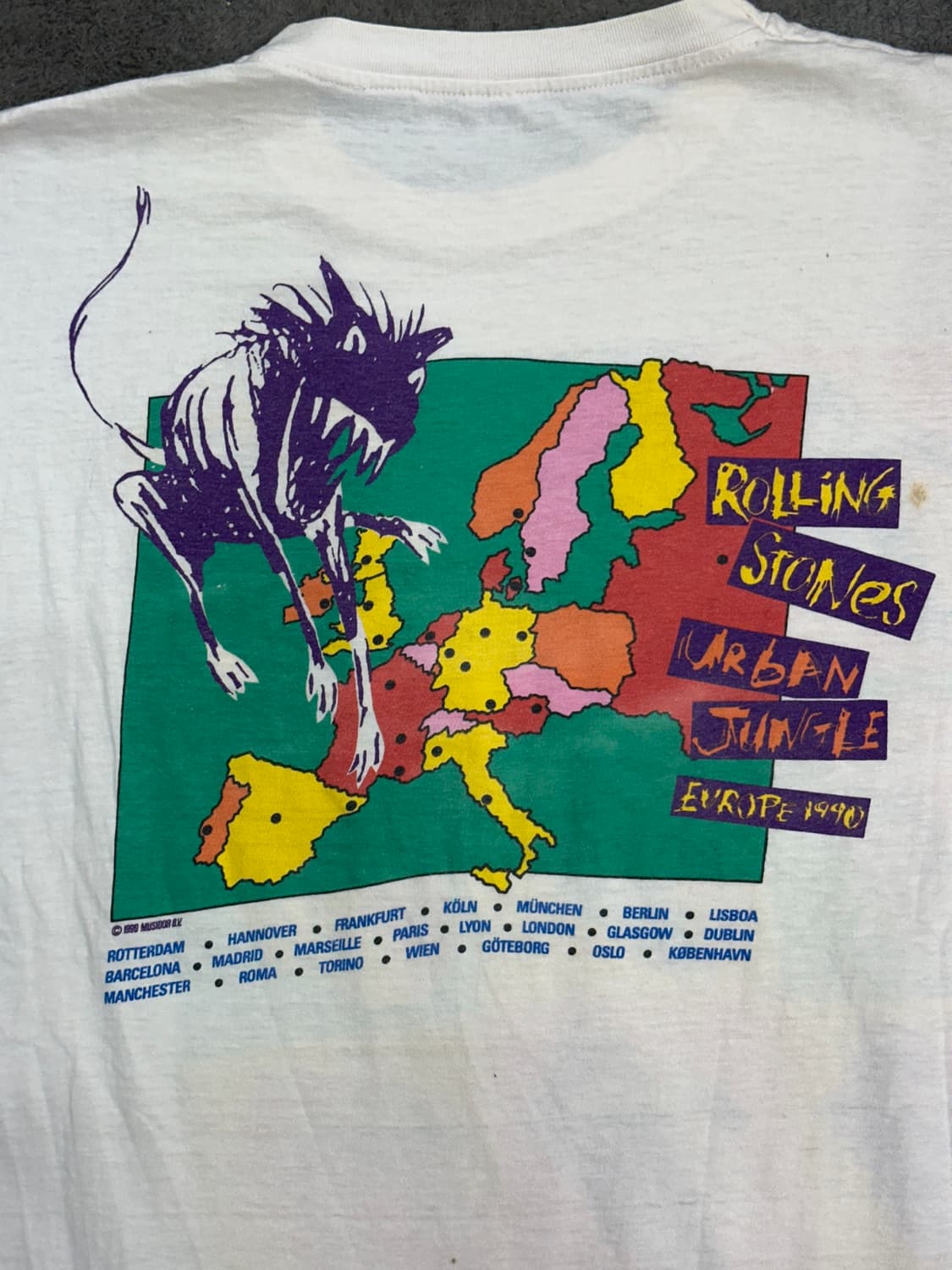 1990' Rolling Stones 어반 정글 유로 투어 티셔츠 L 상품이미지4