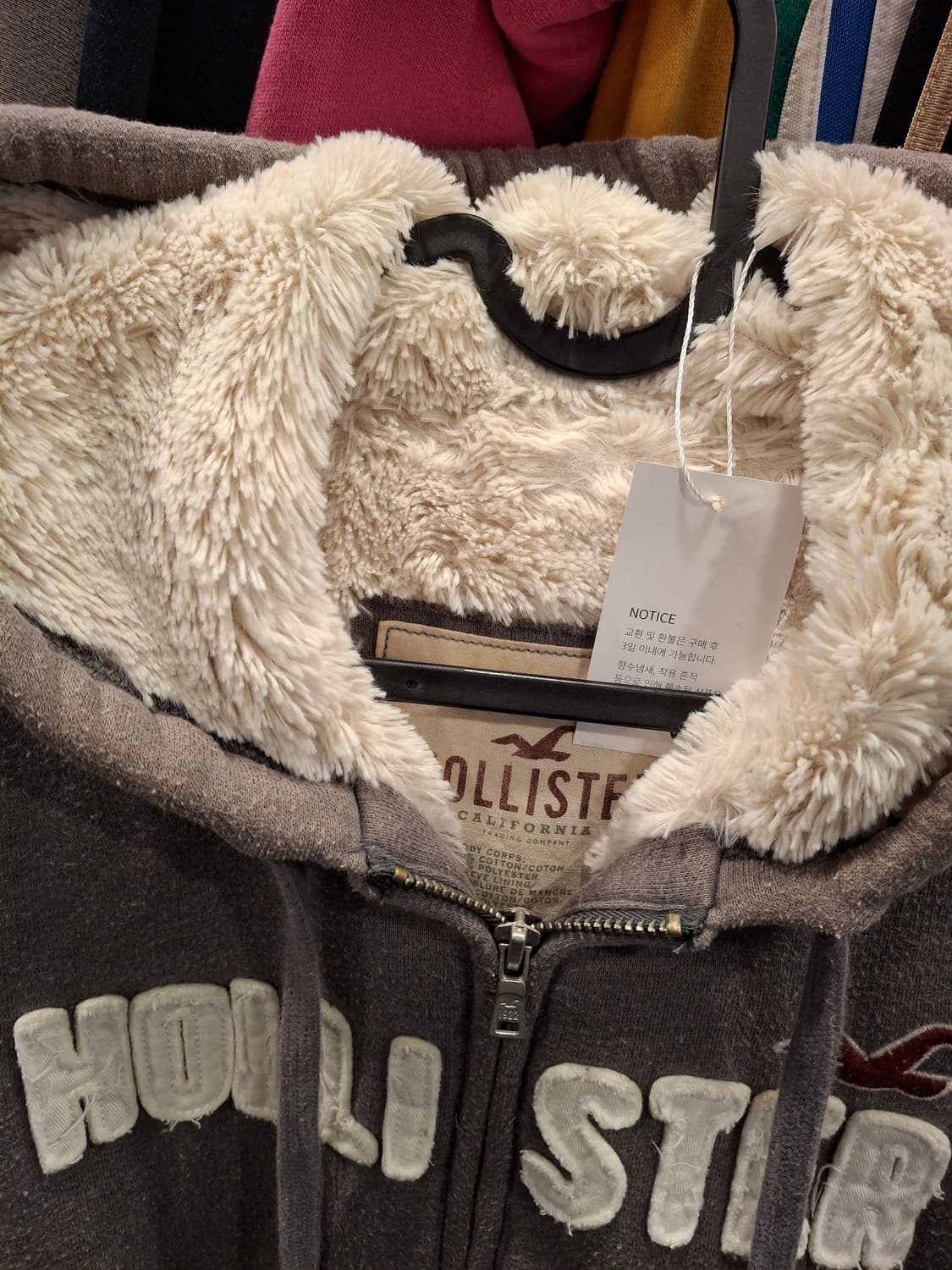 (마지막특가) 홀리스터 양털 후드집업 m 그레이 상품이미지3