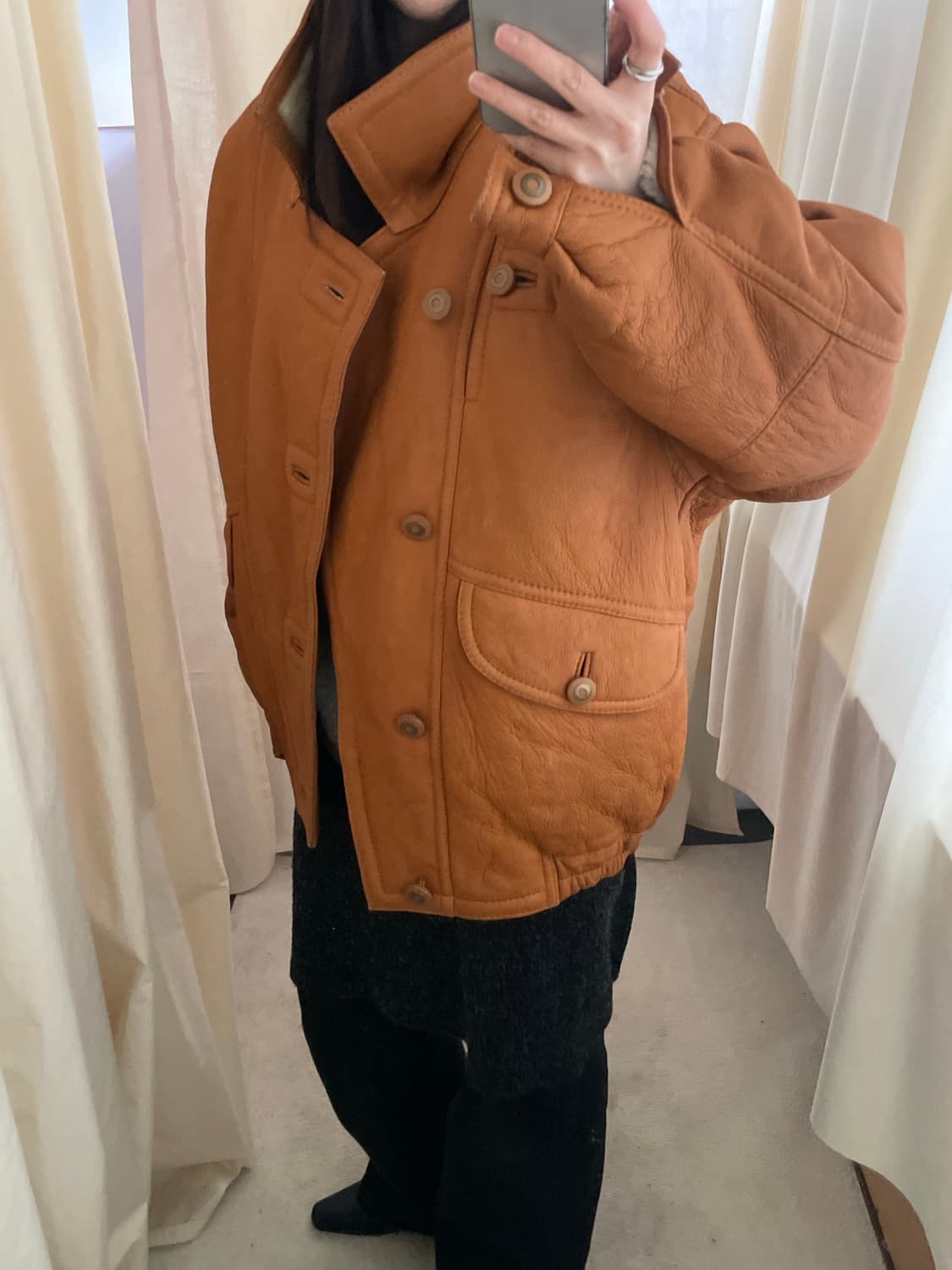 vintage European shearling leather jk 상품이미지10