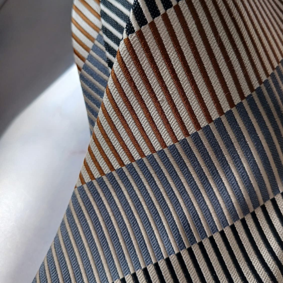 짐톰슨 실크 브라운 스트라이프 넥타이 9.7cm A등급 E847 상품이미지9