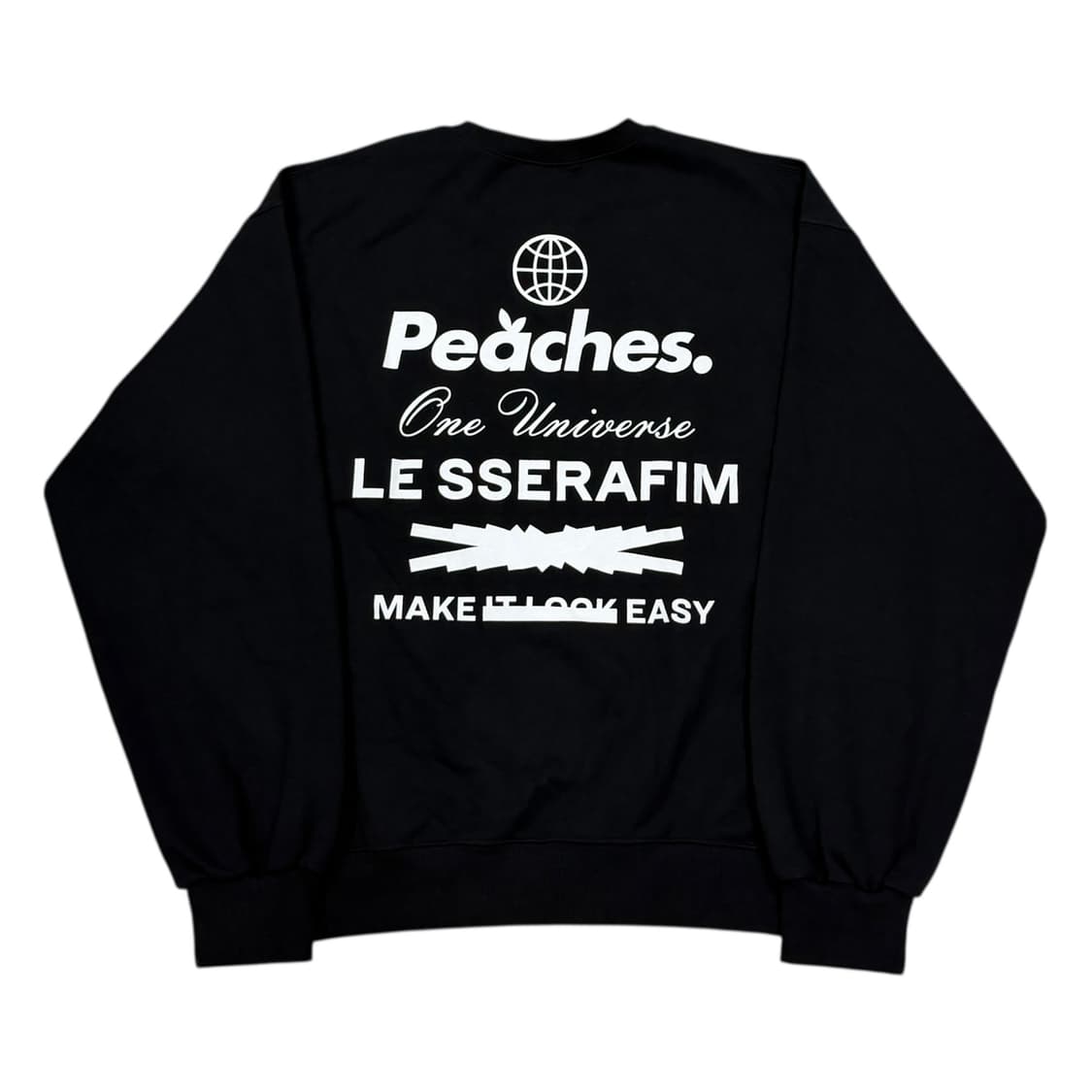 르세라핌 X 피치스 맨투맨 블랙 XL 상품이미지3