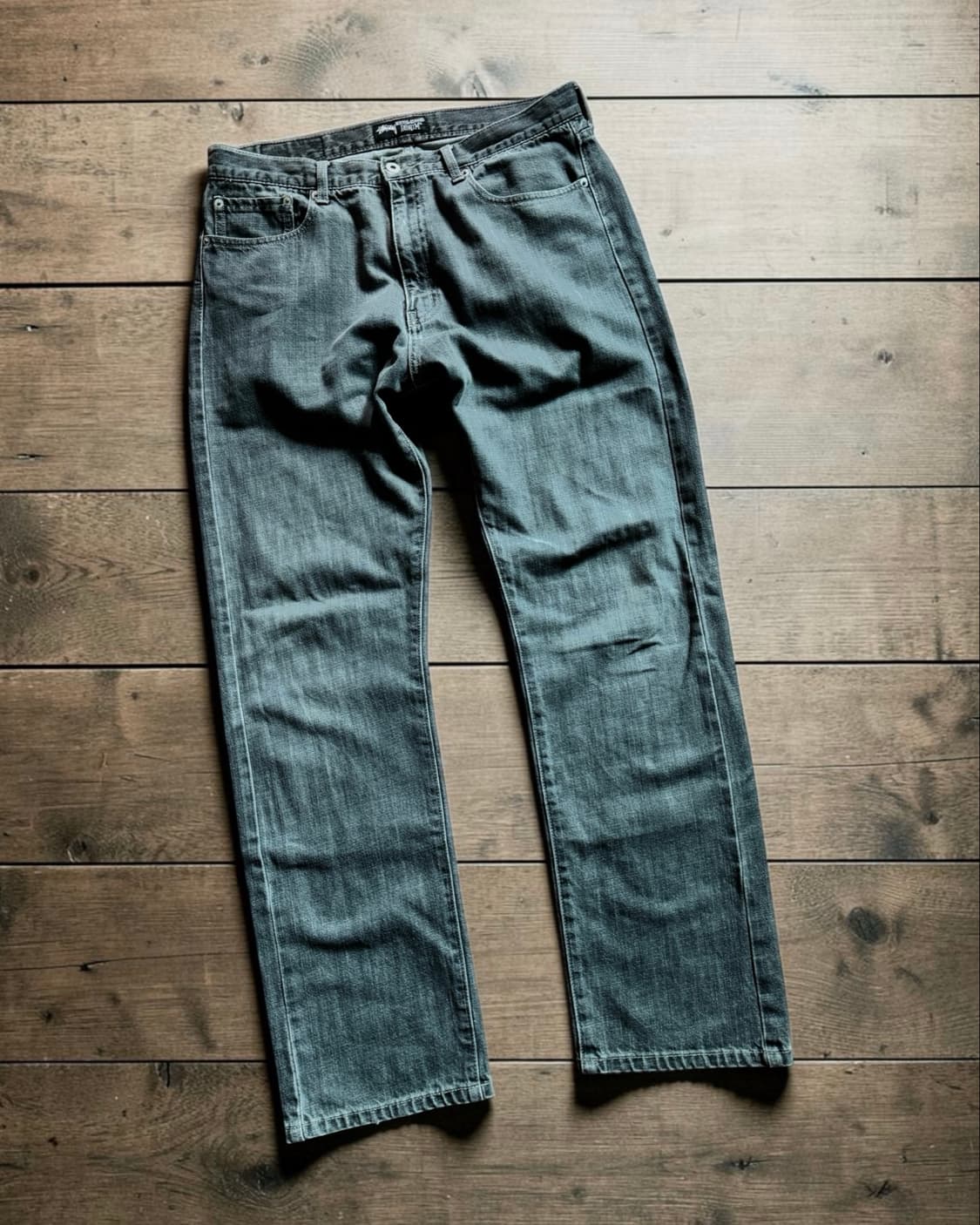 2000s 스투시 Rough & Rugged 더블에스링크 흑청 데님 팬츠 상품이미지2