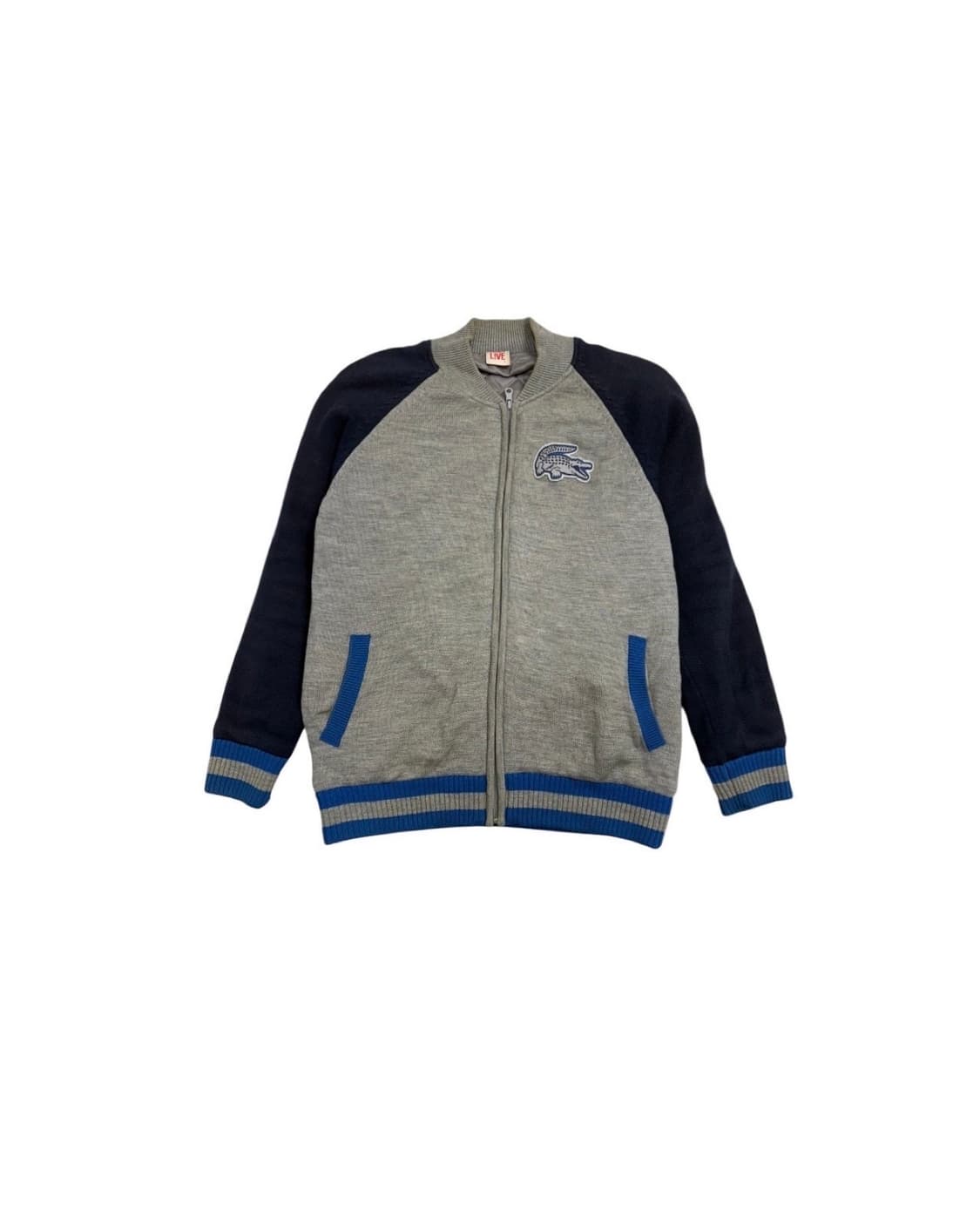 라코스테 라이브 블루 배색 야구 점퍼 니트 상품이미지1