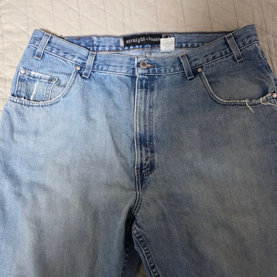 [38X32] 90s 리바이스 실버탭 연청 스트레이트 루즈핏 - 나이스 상품이미지4