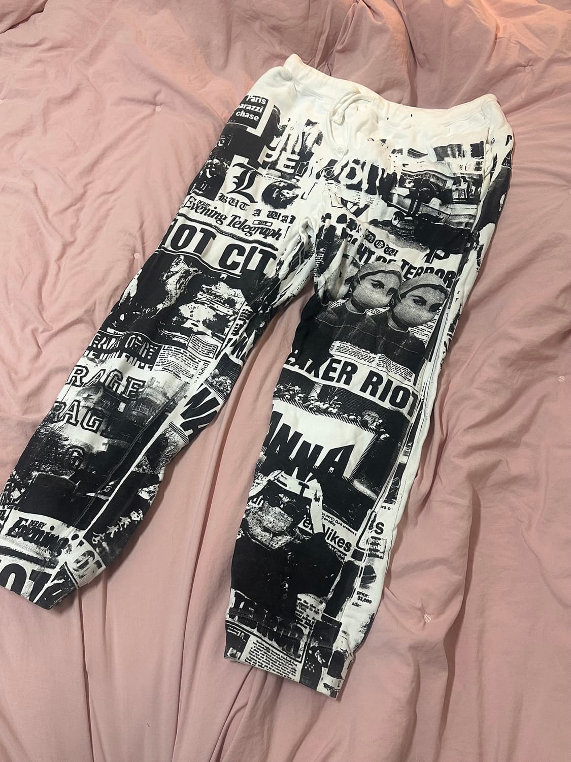 Wanna 프린팅 스웻팬츠 상품이미지1