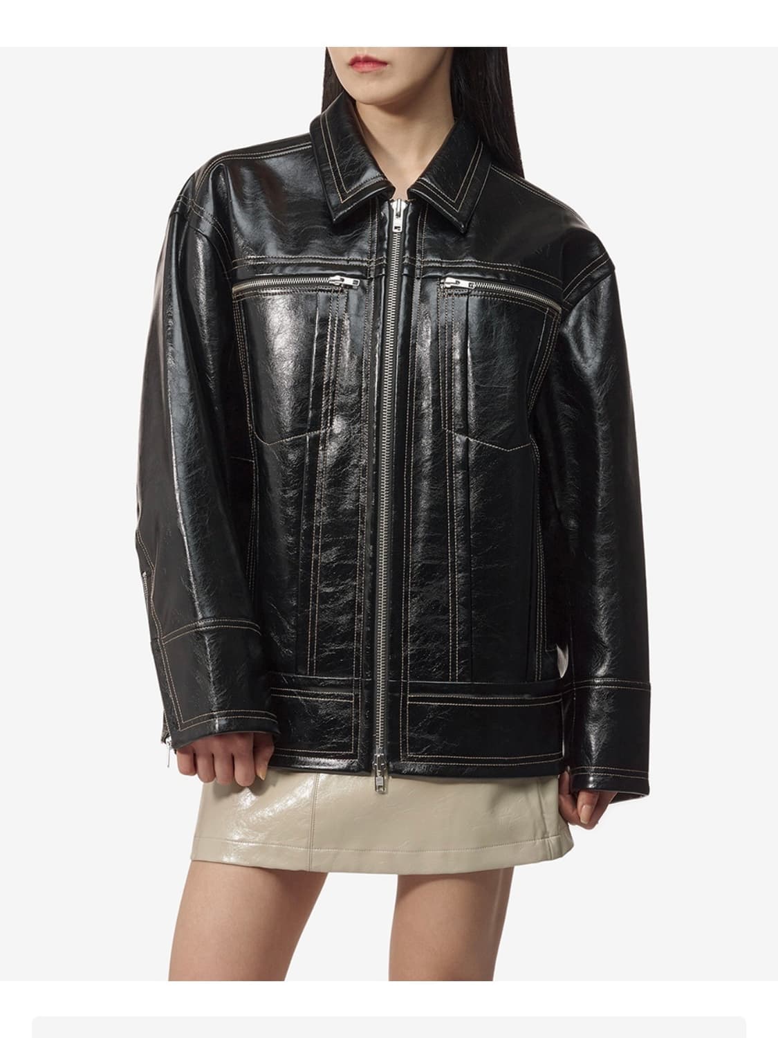 스탠드스튜디오 비건레더재킷 블랙 상품이미지2