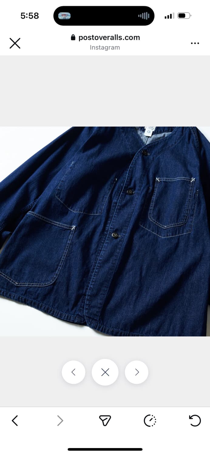 택포) 포스트오버롤즈 post45dv 8oz 데님 L사이즈 판매 상품이미지2