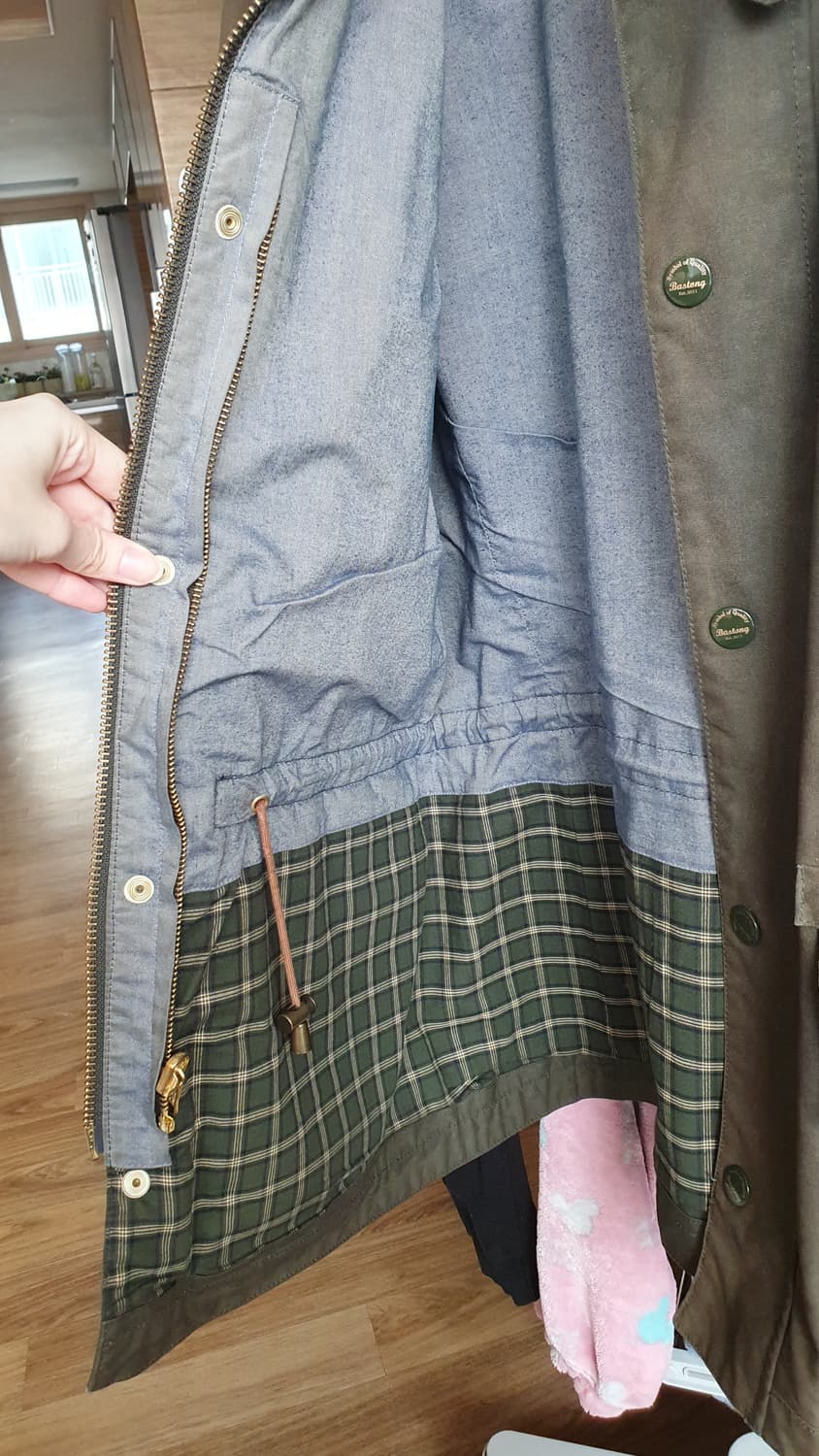 바스통 001 헌팅 왁스자켓 M 올리브 상품이미지6