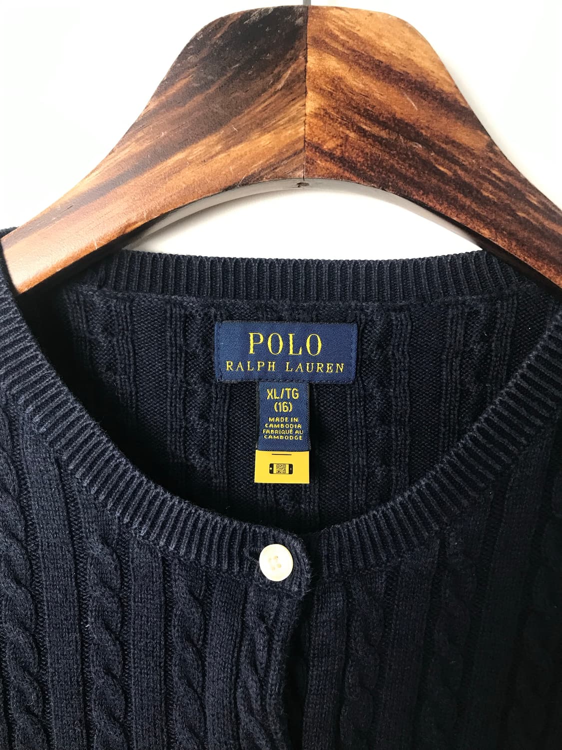 폴로 랄프로렌 QR 신형 네이비 꽈배기 니트 가디건 상품이미지6