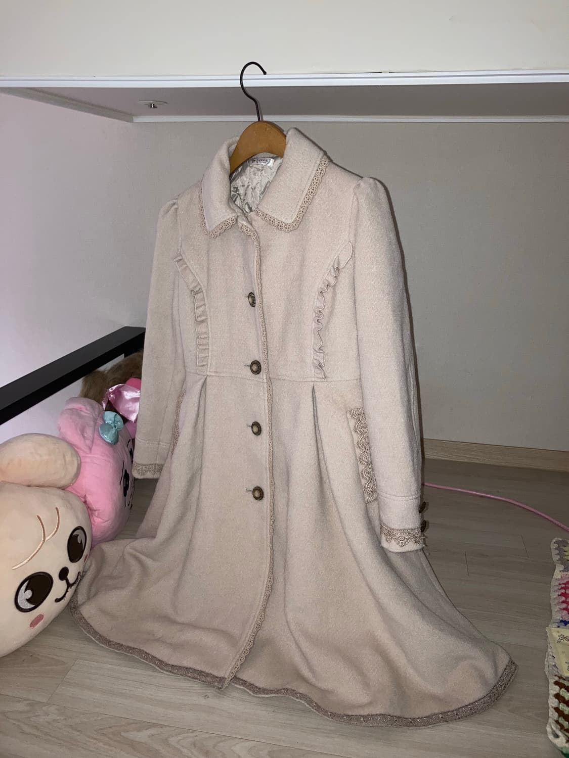 오네갸루 화이트갸루 산리오 엑시즈팜 코트 머플러 코디 세트 상품이미지4