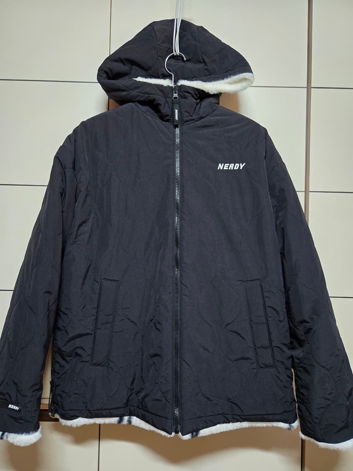 널디 리버시블 에코퍼 누빔패딩 후드자켓 상품이미지6