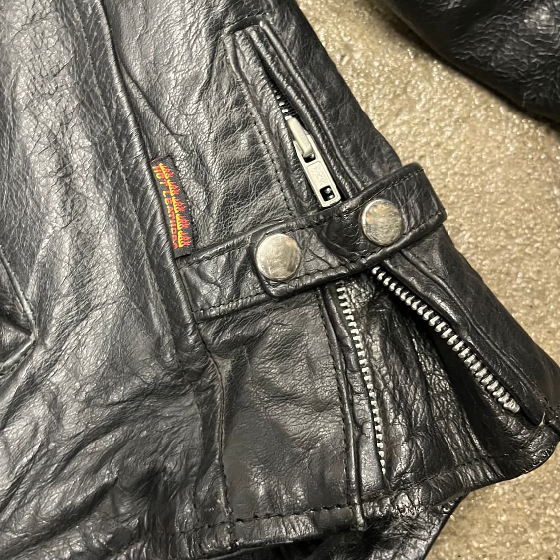 90s 핫레더 스컬 싱글 라이더 자켓 (105) 상품이미지7