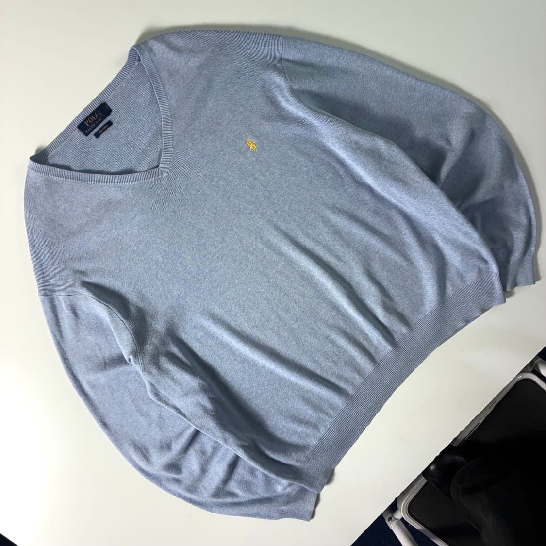 Polo  폴로 랄프로렌 자수 피마코튼 소라 브이넥 니트  상품이미지2