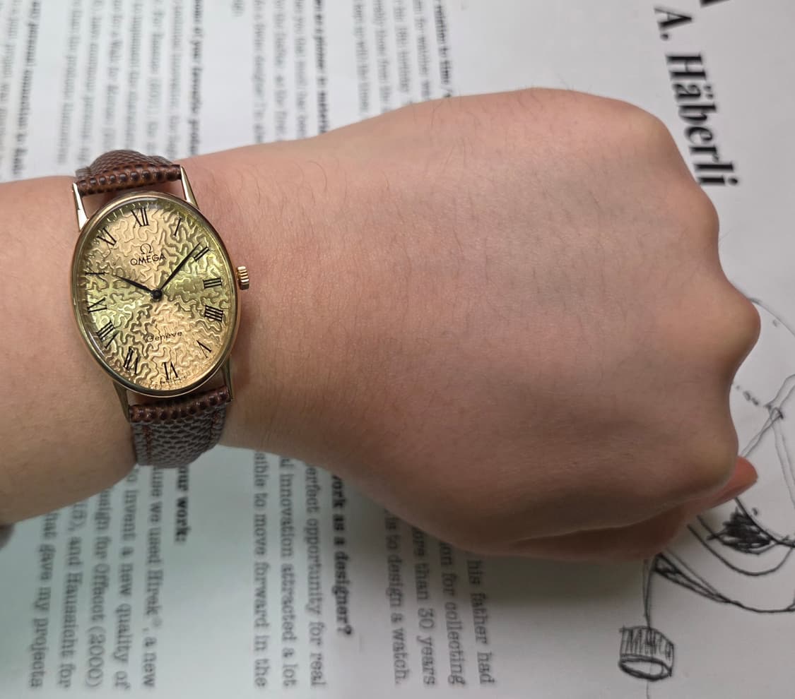 레어] 빈티지 오메가 제네브 엘립스 지진판(플라워판) 금장 수동 메커니컬 상품이미지8
