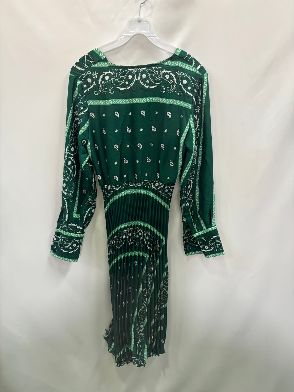 페이즐리 프린트 플리츠 롱 원피스 상품이미지4