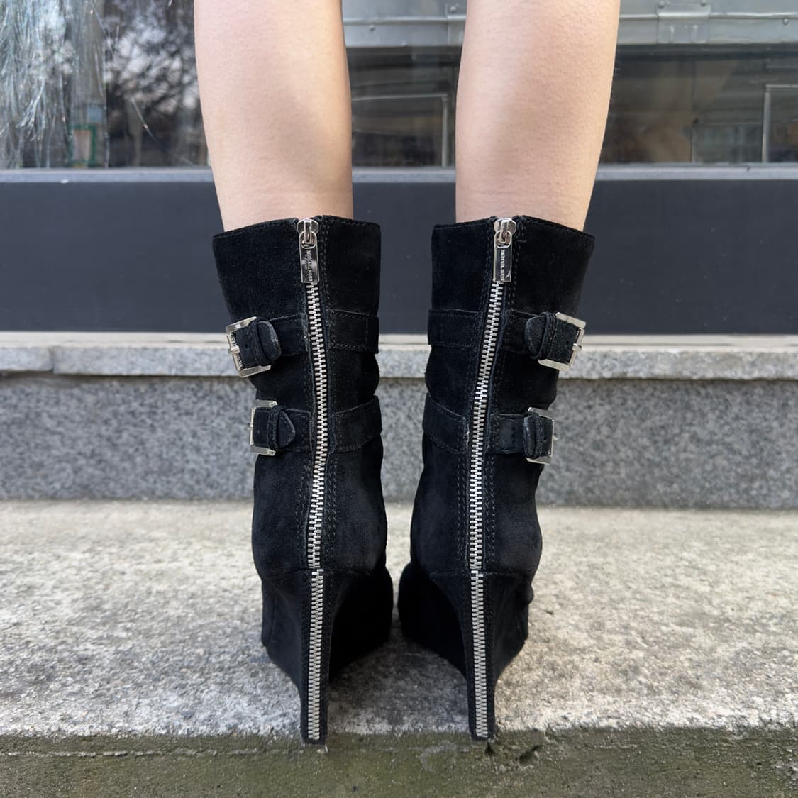 00s 빈티지 마이클 코어스 스웨이드 지퍼 웨지 부츠 상품이미지8