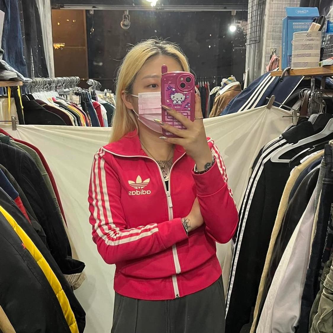 (정품) 아디다스 여성 핑크 유로파 삼선 트랙탑 상품이미지1