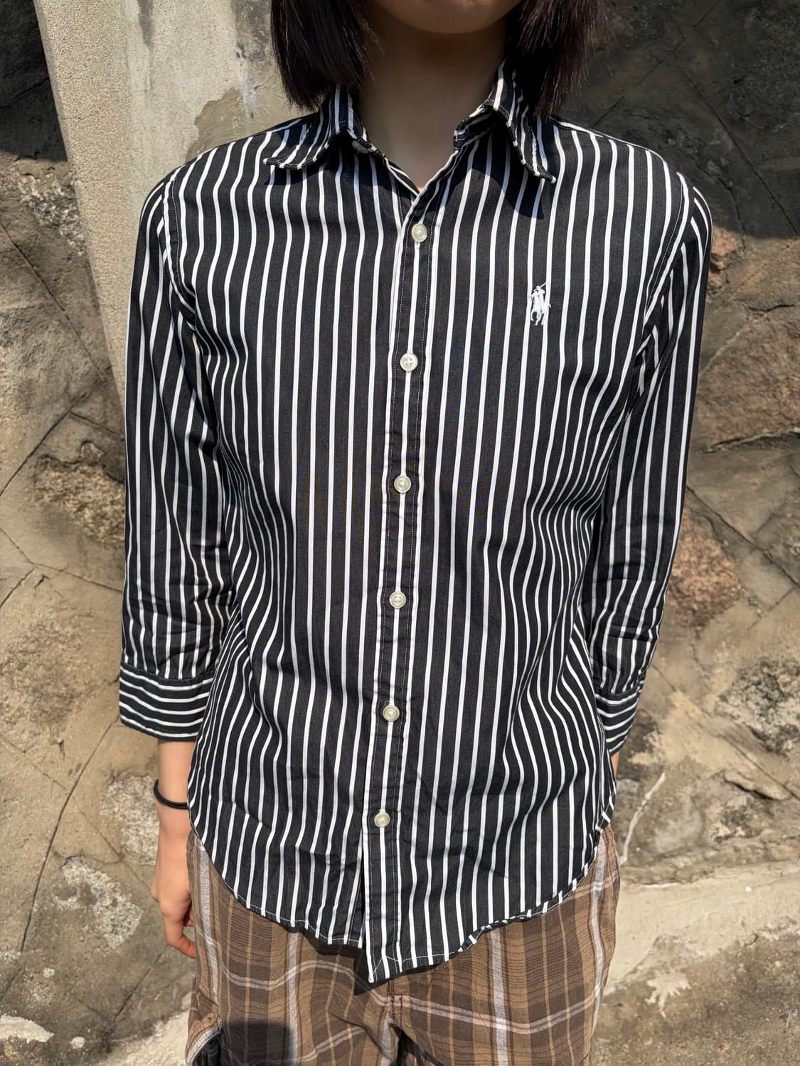 Polo Ralph Lauren 블랙 화이트 스트라이프 셔츠 상품이미지1