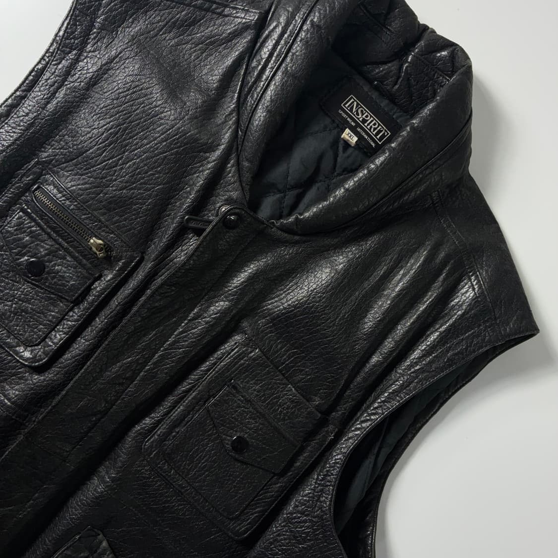 Vintage  인스피릿 램스킨 블랙 베스트  상품이미지3