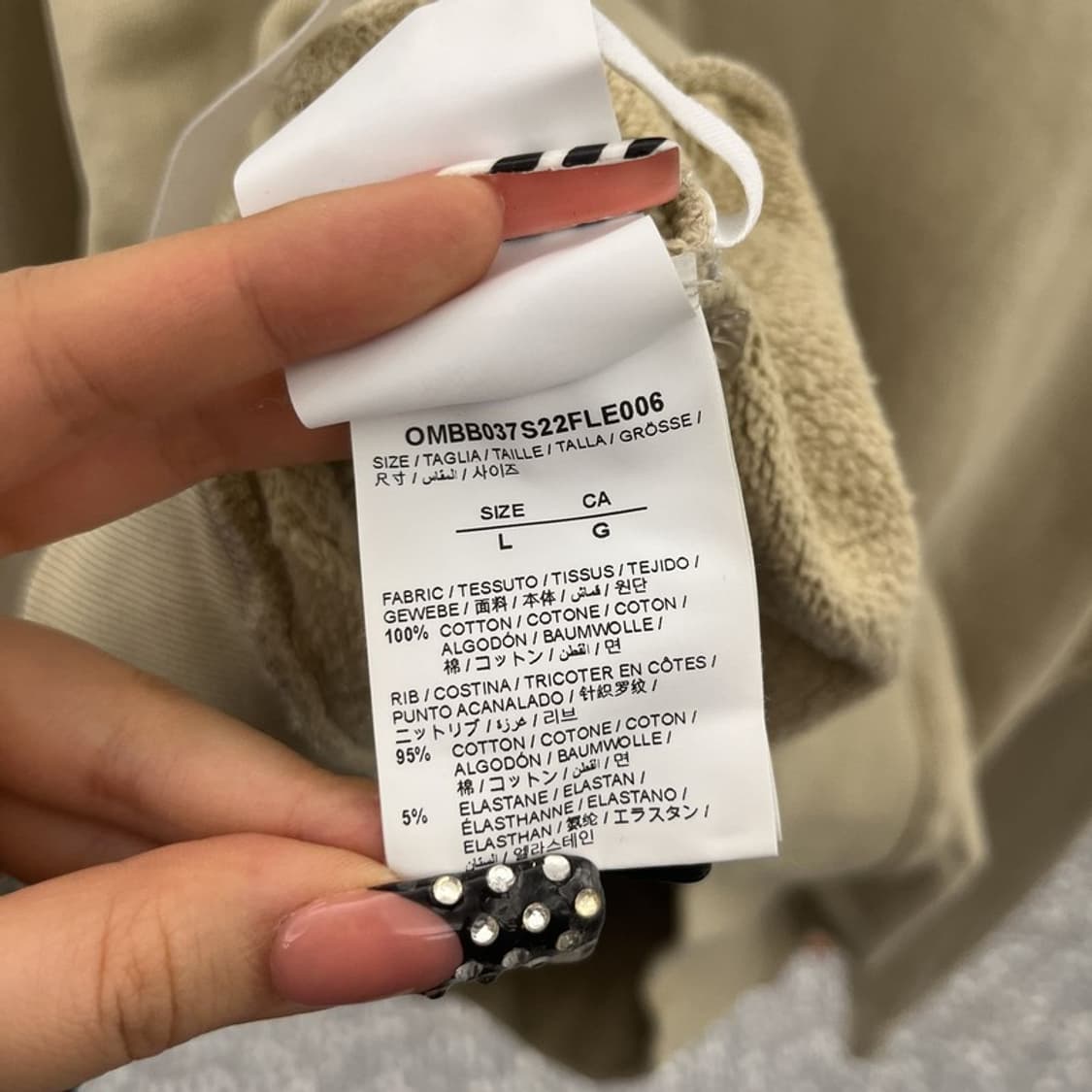 오프화이트 빈티지 스트릿 캐주얼 자수로고 후드티 L C10464 상품이미지5