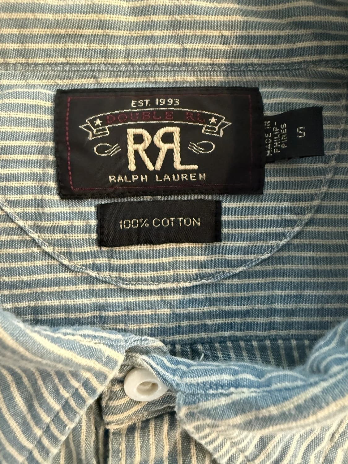 RRL 더블알엘 스트라이프 워크셔츠 블루/화이트 상품이미지4