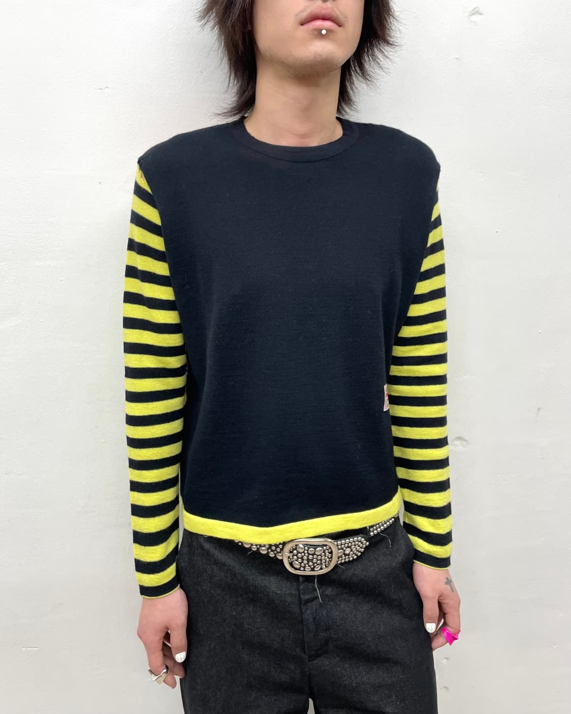 yellow stripe pig knitwear  상품이미지4