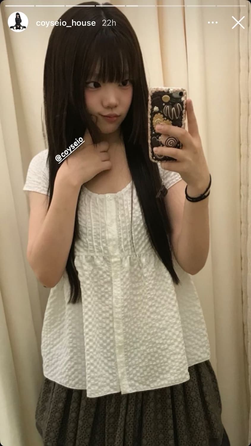 코이세이오 핀턱 블라우스 화이트 상품이미지3