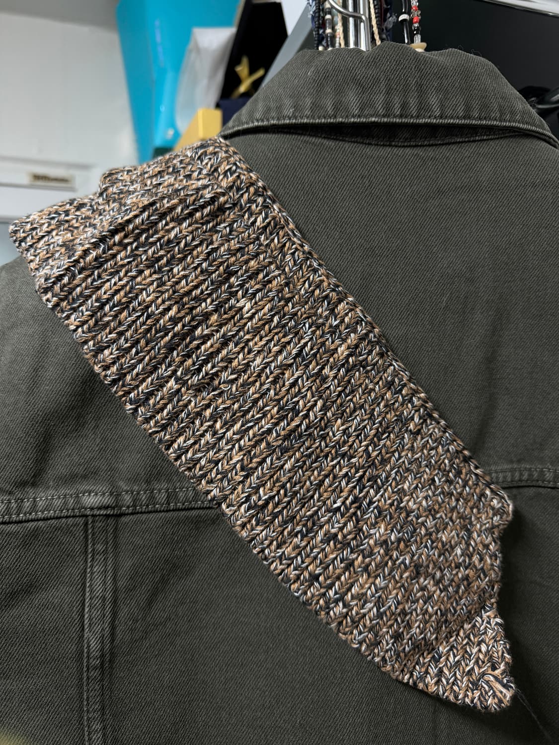 Zara Nanushka Denim Jacket L 상품이미지5