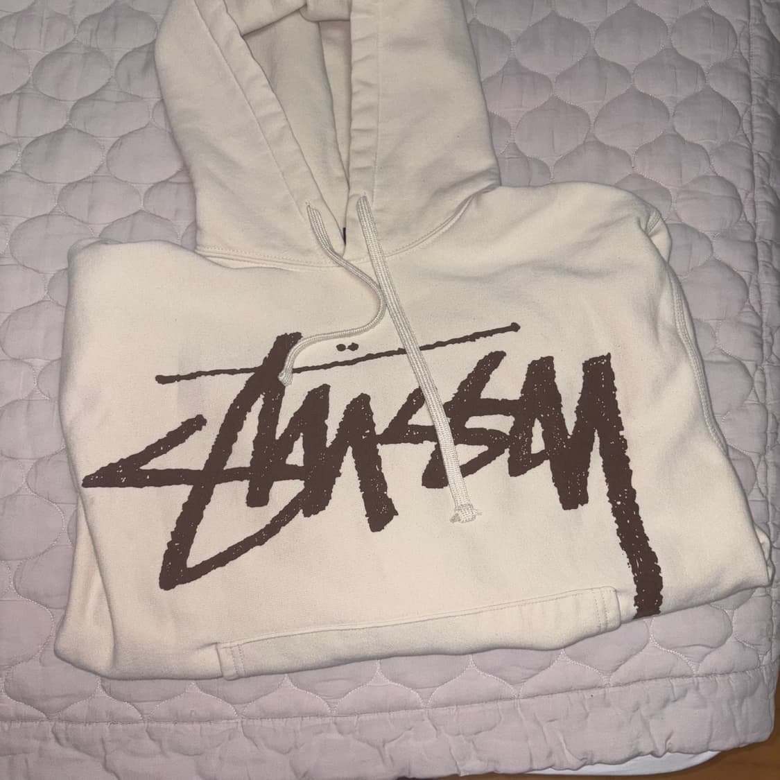 스투시 후드티 아이보리 브라운 M 22fw 상품이미지1