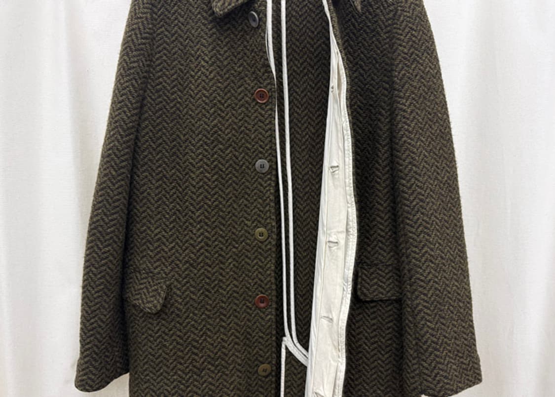 언더커버 헤링본 축융 울 코트 상품이미지8