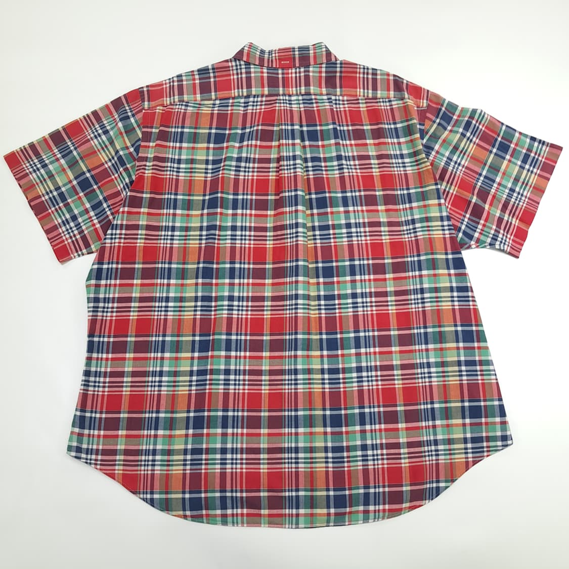 Co542 2XL 폴로 랄프로렌 버건디네이비 매드라스 반팔 셔츠 남방 상품이미지6