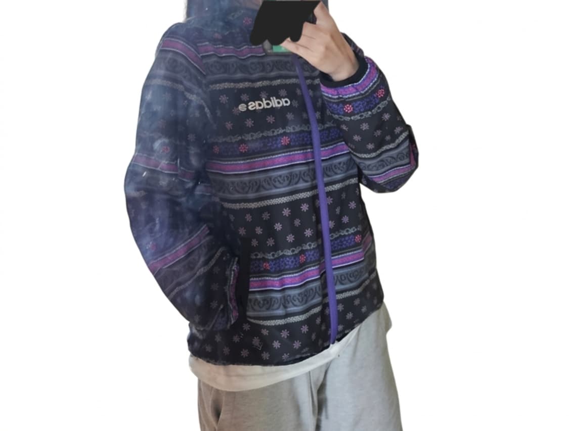 💜희귀 대대장급💜일본 아디다스 에스닉 페이즐리 바람막이 퍼플M/모리걸 상품이미지2