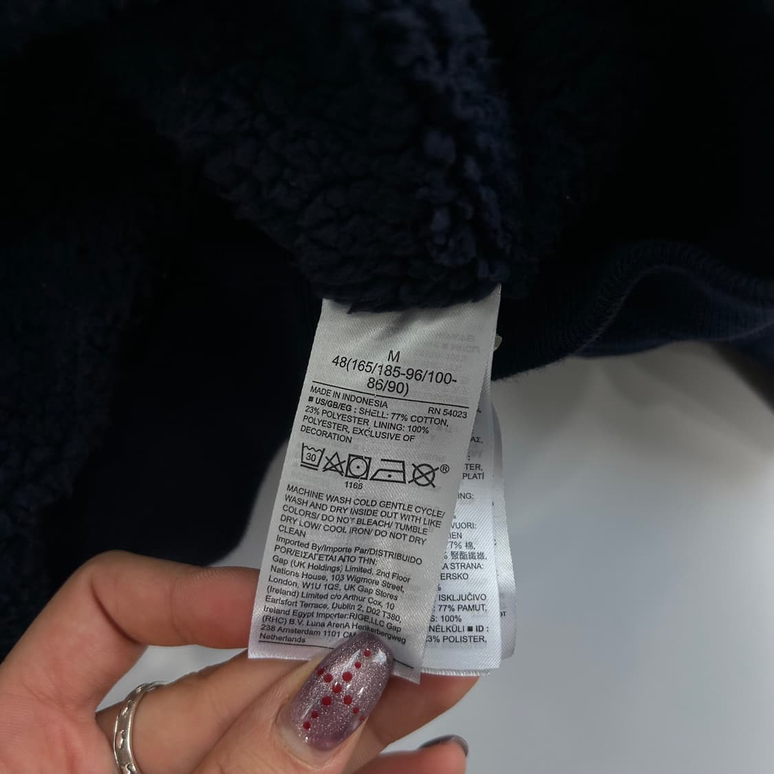 GAP 갭 화이트 로고 네이비 집업 상품이미지6