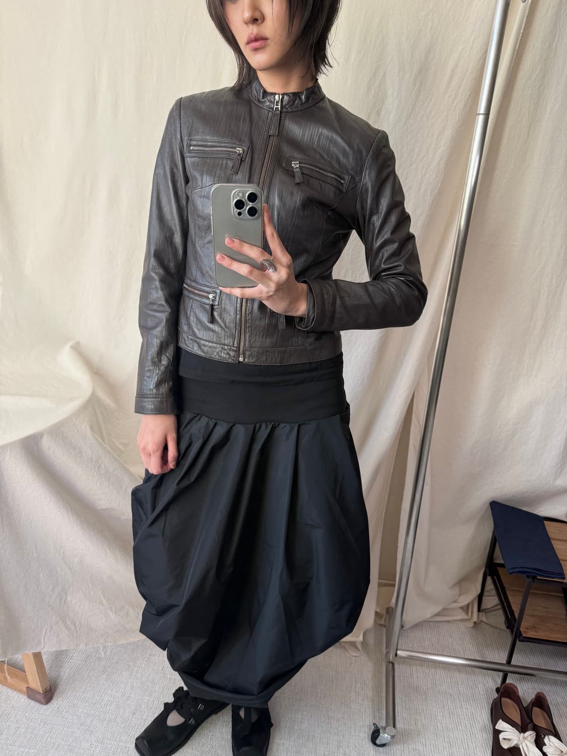 Dia I Nit 레이서 양가죽 자켓 상품이미지3